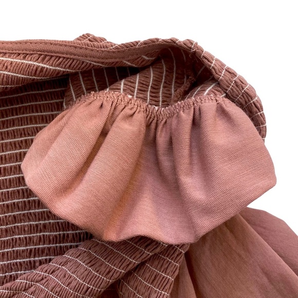 NATION LTD Della Smocked Puff Sleeve Top Kitten Heel Pink - Picture 8 of 12